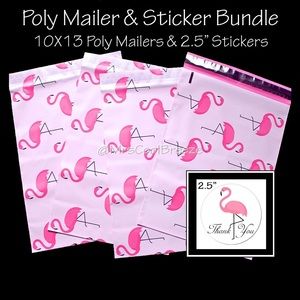 100 Mix of 50 - 10X13 Poly Mailers & 50 Stickers